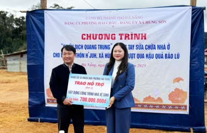 Phường Hải Châu trao tặng 700 triệu đồng hỗ trợ sửa chữa nhà ở cho các hộ gia đình thôn H’juh, xã Hùng Sơn Phường Hải Châu trao tặng 700 triệu đồng hỗ trợ sửa chữa nhà ở cho các hộ gia đình thôn H’juh, xã Hùng Sơn