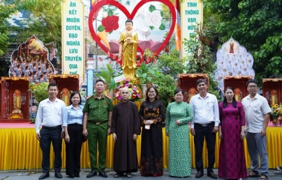 Lãnh đạo phường Hải Châu thăm, chúc mừng các cơ sở Phật giáo nhân Lễ Vu Lan 2026