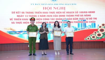Phường Hải Châu tổ chức hội nghị sơ kết 6 tháng triển khai thực hiện công tác quản lý, bảo đảm trật tự đô thị và thực hiện nếp sống văn minh