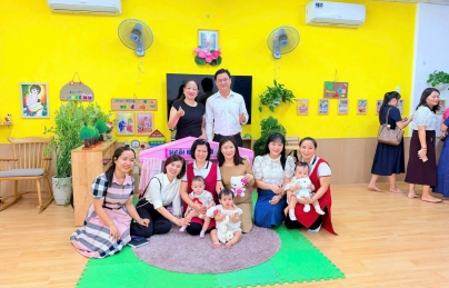 TRƯỜNG MẦM NON NGỌC LAN ĐÓN ĐOÀN CÁN BỘ QUẢN LÝ THAM QUAN, DỰ HOẠT ĐỘNG GIÁO DỤC TRẺ NHÀ TRẺ