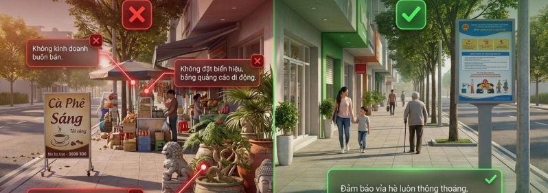 Lập lại trật tự vỉa hè, trả lối đi cho người dân