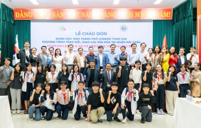Quận Hải Châu đón đoàn học sinh Hàn Quốc đến trải nghiệm văn hóa Việt