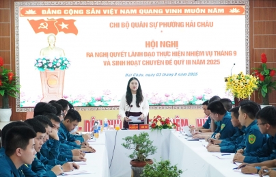 Chi bộ Quân sự phường tổ chức Hội nghị ra Nghị quyết lãnh đạo nhiệm vụ tháng 9 năm 2025