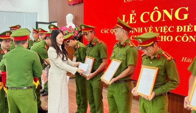 CÔNG AN PHƯỜNG HẢI CHÂU CÔNG BỐ QUYẾT ĐỊNH ĐIỀU ĐỘNG CÁN BỘ TĂNG CƯỜNG CÔNG AN XÃ