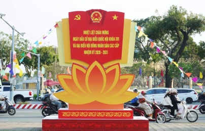 Phường Hải Châu khẩn trương hoàn tất trang trí 43 điểm bầu cử 