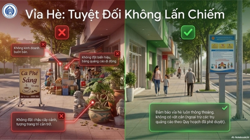 Lập lại trật tự vỉa hè, trả lối đi cho người dân